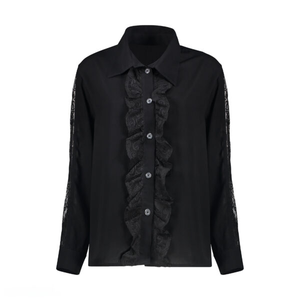 شومیز آستین بلند یقه برگردان زنانه مدل سایه