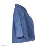 کراپ شومیز آستین کوتاه یقه برگردان زنانه آر اِن اِس مدل 112723135805 رنگ آبی روشن