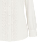 شومیز آستین بلند یقه برگردان زنانه مدل گیپور مجلسی