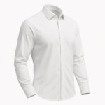 پیراهن آستین بلند یقه برگردان مردانه ابراف مدل قاپک مخفی هوفر رنگ سفید