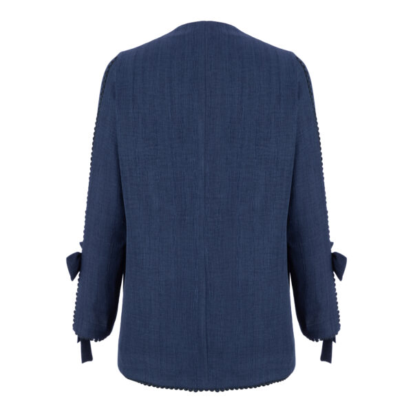 مانتو و شلوار زنانه السانا مدل فلامک کد 224205 رنگ آبی تیره