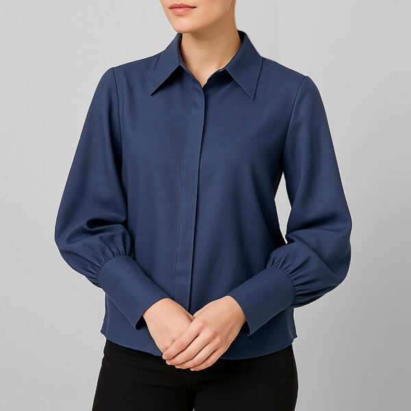 شومیز آستین بلند یقه انگلیسی زنانه سرژه مدل 207374