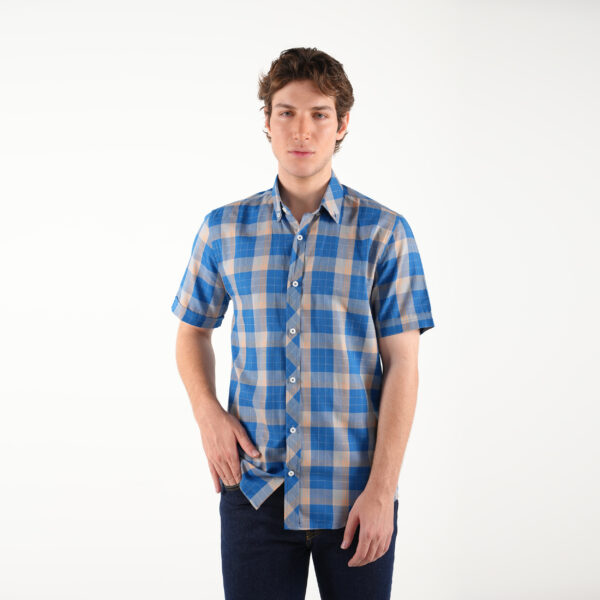 پیراهن آستین کوتاه یقه برگردان مردانه پاتن جامه مدل 04MR8091