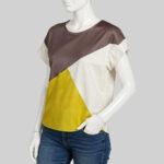 بلوز آستین کوتاه زنانه گردیه مدل 304253 رنگ سفید