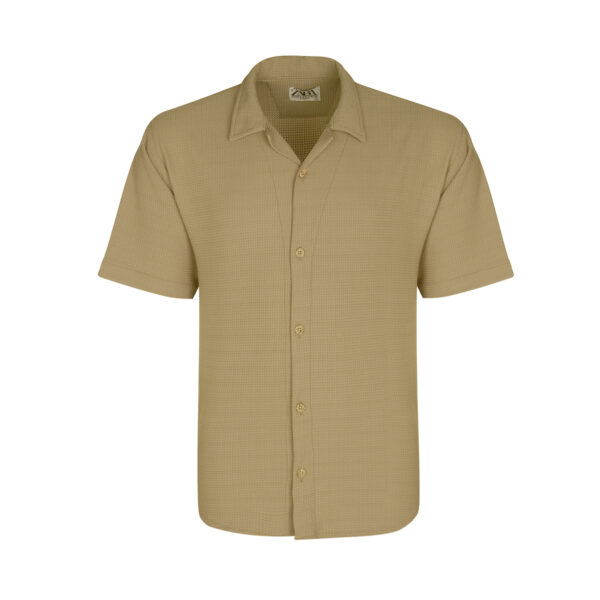 پیراهن آستین کوتاه یقه برگردان مردانه مدل بیسکویتی کد P-KE