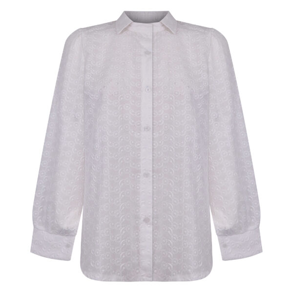 شومیز آستین بلند یقه برگردان زنانه مدل خامه دوزی