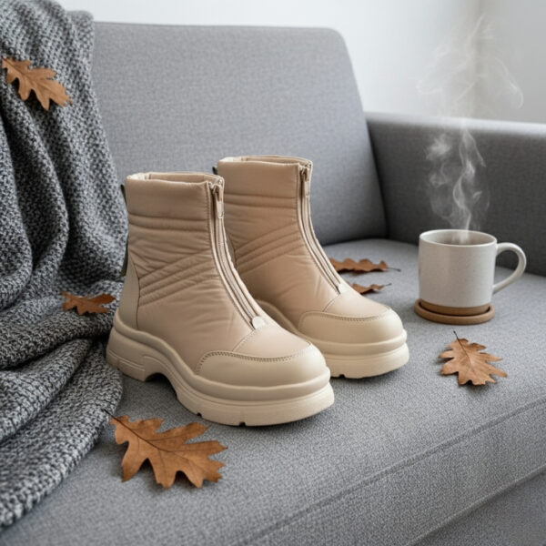 نیم بوت زنانه مدل کاپشنی کد 1188